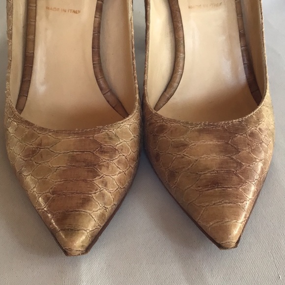 Butter Heels Italian Leather Snakeskin Embossed - Picture 9 of 15